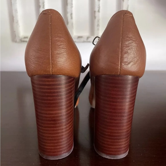 Crown Vintage Women’s 4” Leather Heels Testra Round Toe Cognac - Picture 3 of 12